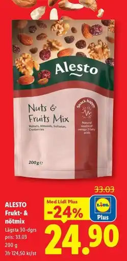 Lidl Alesto frukt- & nötmix erbjuda