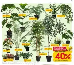 Rusta Krukväxter i konstmaterial erbjuda