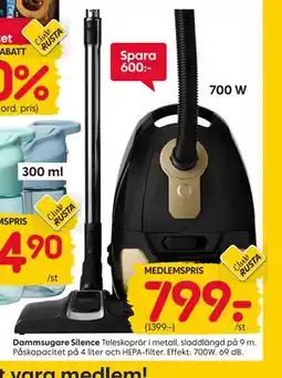 Rusta Dammsugare Silence, Medlemspris erbjuda
