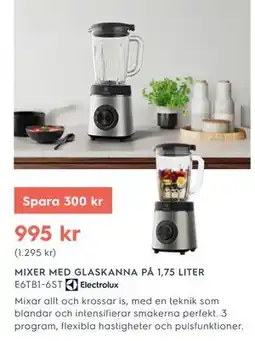 Electrolux Home MIXER MED GLASKANNA PÅ 1,75 LITER E6TB1-6ST Electrolux erbjuda
