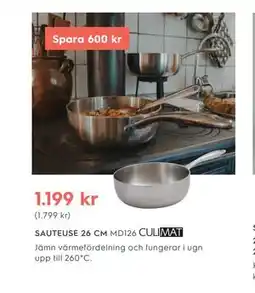 Electrolux Home SAUTEUSE 26 CM MD126 CULIMAT erbjuda