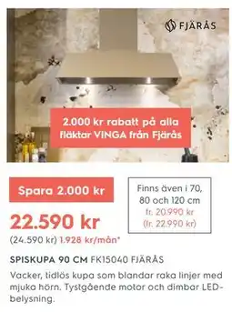 Electrolux Home SPISKUPA 90 CM FK15040 FJÄRÅS erbjuda