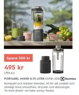 Electrolux Home PORTABEL MIXER 0,75 LITER E4PB1-2DB Electrolux erbjuda