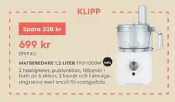 Electrolux Home MATBEREDARE 1,2 LITER FP2-1000W Wilfa erbjuda
