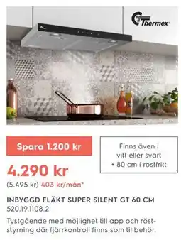 Electrolux Home INBYGGD FLÄKT SUPER SILENT GT 60 CM erbjuda