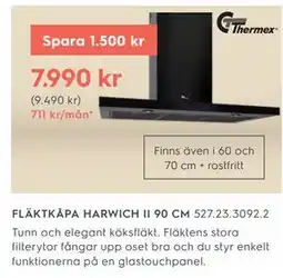 Electrolux Home FLÄKTKÅPA HARWICH II 90 CM erbjuda