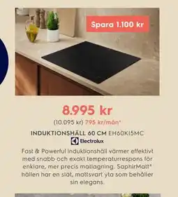 Electrolux Home INDUKTIONSHÄLL 60 CM EH60KI5MC erbjuda