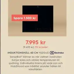 Electrolux Home INDUKTIONSHÄLL 60 CM Y62IS453 erbjuda