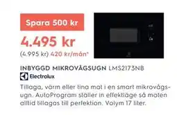 Electrolux Home INBYGGD MIKROVÅGSUGN LMS2173NB erbjuda