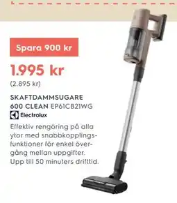 Electrolux Home SKAFTDAMMSUGARE 600 CLEAN EP61CB21WG erbjuda