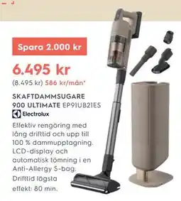 Electrolux Home SKAFTDAMMSUGARE 900 ULTIMATE EP91UB21ES erbjuda