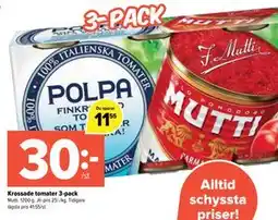 Coop Extra Krossade tomater 3-pack erbjuda