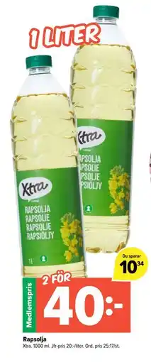 Coop Extra Rapsolja, Medlemspris erbjuda