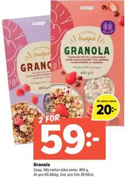 Coop Extra Granola erbjuda