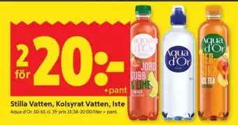 Aqua d'Or Stilla Vatten, Kolsyrat Vatten, Iste