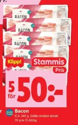ICA Supermarket Ica bacon erbjuda