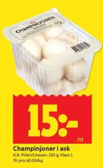 ICA Supermarket Ica champinjoner erbjuda