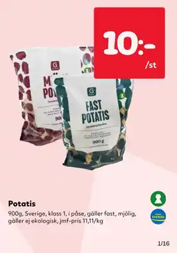 MatArket Fast potatis erbjuda