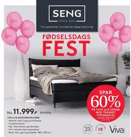 Seng Viva Viva Lux kontinentalseng erbjuda