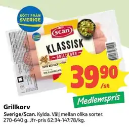Coop Scan grillkorv erbjuda