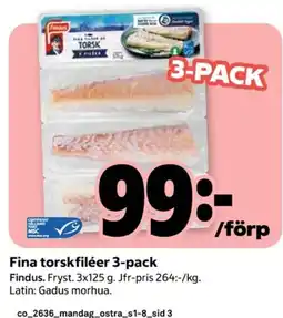 Coop Findus fina torskfiléer erbjuda