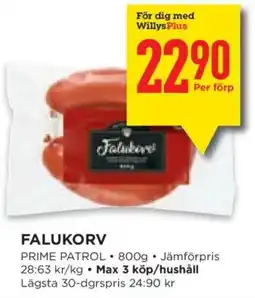 Willys Falukorv Prime Patrol erbjuda