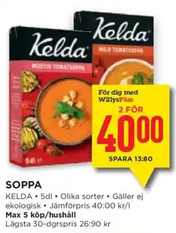 Willys Kelda soppa erbjuda