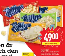 Willys Billys pan pizza erbjuda