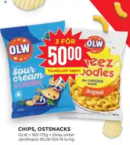 Willys Olw chips, osts snacks erbjuda