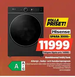 Power Hisense kombinerad tvätt/tork erbjuda