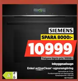 Power Siemens inbyggnadsugn erbjuda