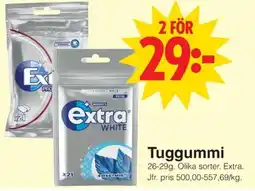 Matöppet Extra tuggummi erbjuda