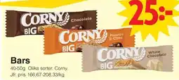 Matöppet Corny bars erbjuda