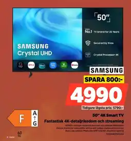 Power Samsung 50" 4K Smart TV erbjuda