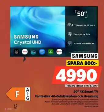 Power Samsung 50" 4K Smart TV erbjuda