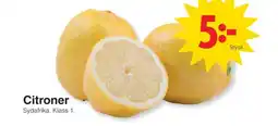 Matöppet Citroner erbjuda