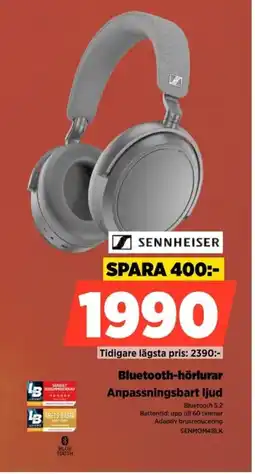 Power Sennheiser Bluetooth-hörlurar erbjuda