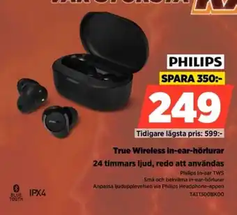 Power Philips True Wireless in-ear-hörlurar erbjuda
