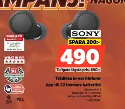 Power Sony trådlösa in-ear hörlurar erbjuda