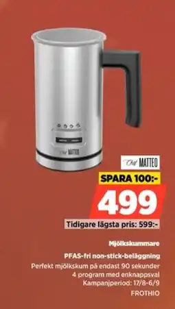 Power Chef Matteo mjölkskummare erbjuda
