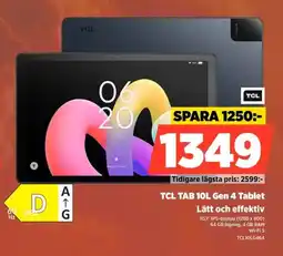 Power Tcl tab 10l gen 4 tablet erbjuda