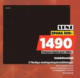 Power Senz induktionshäll erbjuda