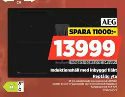 Power Aeg induktionshäll med inbyggd fläkt erbjuda