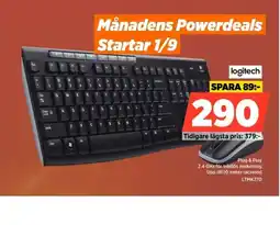 Power Logitech tangentbord och mus erbjuda