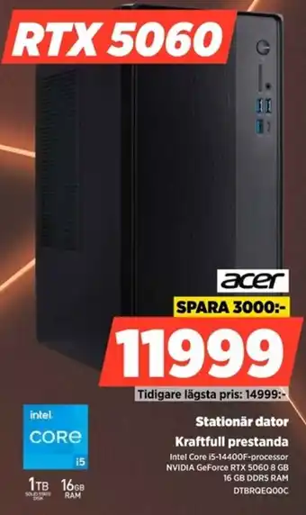 Power acer stationär dator erbjuda