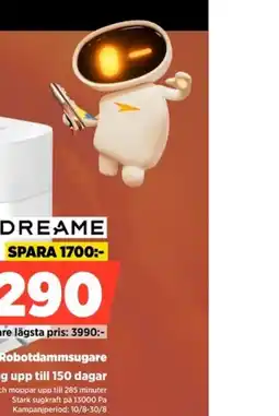 Power Dreame robotdammsugare erbjuda