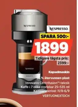 Power Nespresso kapselmaskin erbjuda