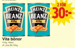 Matöppet Heinz Vita bönor erbjuda