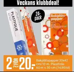 ÖoB Bakplåtspapper, Plastfolie erbjuda