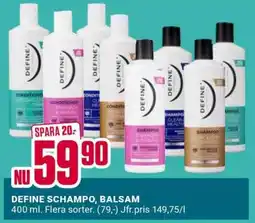 ÖoB DEFINE SCHAMPO, BALSAM erbjuda